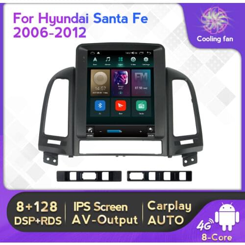 Android 11 DSP Car Radio Multimedia Player For Hyundai Santa Fe 2 2006-2012 GPS Navigation Carplay+Auto 4G Lte RDS 2Din No DVD