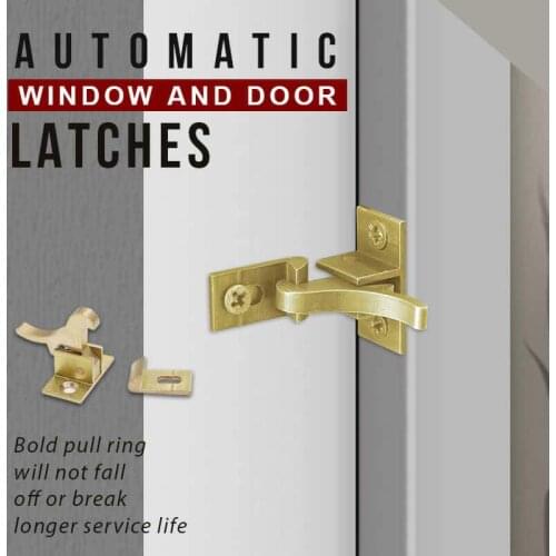 Automatic Window And Door Latches 90 Degree Door Buckle Security Sliding Door Chain Locks Anti-theft Window Door Lock Hardware