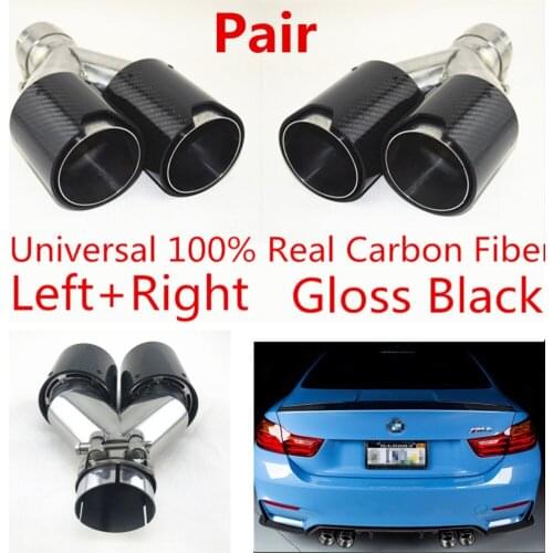 Auto Car Real Carbon Fiber Exhaust Pipes Exhaust System Dual End Tips out 4 Pipes for BMW Diffuser M performance Dual Pipes