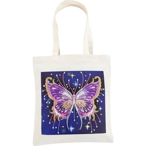 DIY Diamond Painting butterfly Handbag Tote Mosaic Reusable Eco-friendly Shopping Storage Bags Home Foldable Organizer Gifts