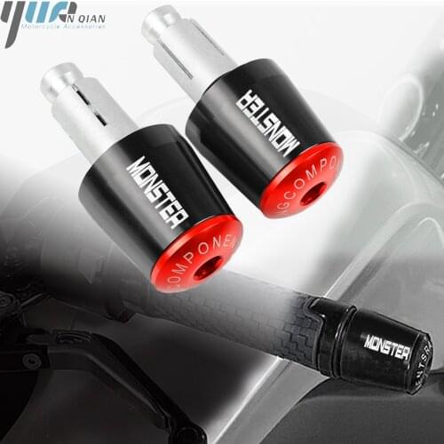 For Ducati Monster 696 750 796 821 620 2010-2018 Motorcycle Accessories Aluminum 7/8'' Handlebar Grips Handle Bar Cap End Plugs