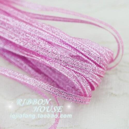 Hot sale 3mm (10 meters/lot) Pink Glitter Onion Ribbon For Wedding Party Decoration Gift Wrap Handmade DIY supplies ribbon