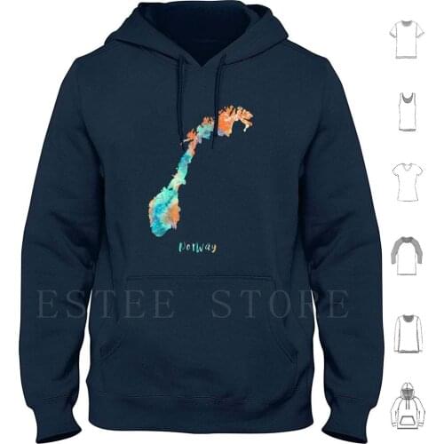 Norway Map , Norway Hoodies Long Sleeve Norway Map Norway Watercolor Norway Norway Watercolor Map Country Art Country