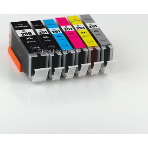 YOTAT 6pcs Compatible ink cartridge PGI-250XL PGI-250 CLI-251 for Canon PIXMA MG6320 printer