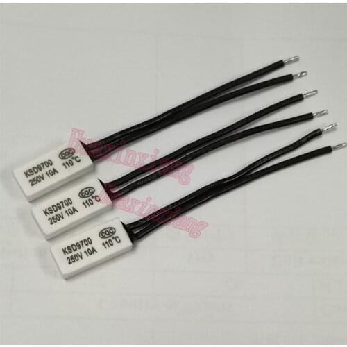 10PCS/Lot Ceramic KSD9700 10A 250V Temperature Switch Normally Open Thermostat Thermal Protector 40 -130 Degree