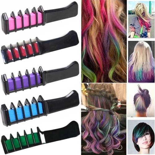 5 Colors Hair Dye brush Hair Care Temporary Hair Dye Combs Semi Permanent Hair Multicolor Chalk Powder With Comb 2017 NEW