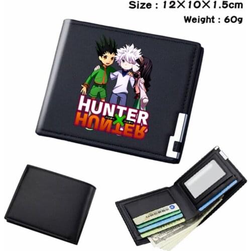 Anime Hunter Hunter PU Wallet Short Student Coin Pocket Casual Colour Bifold Photo Card Holder Leather Boys Girls Cartoon Purses