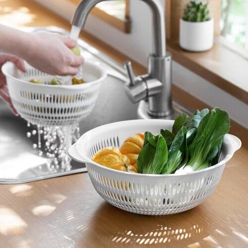 Best selling household vegetable washing bowl fruit drain baskets plastic water draining