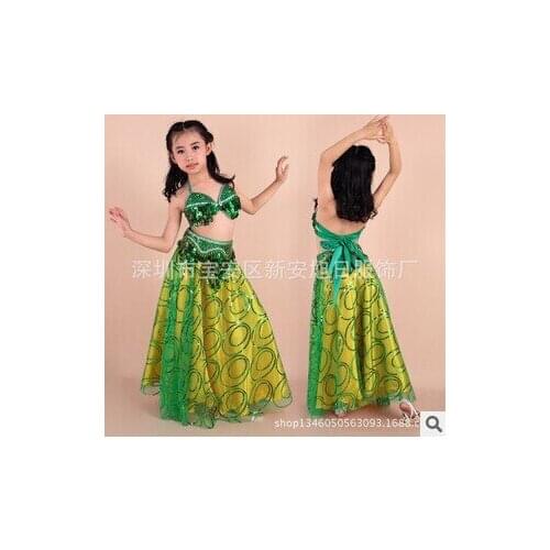 Hot-selling kids child belly dancing Costumes nice design dancing Outfits 8 colors 3pcs/set