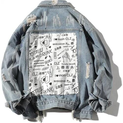 Men Light Blue Denim Jacket Jacket Warm Denim Coat Men Casual Retro Denim Jacket Streetwear 5XL