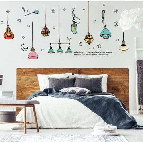 Wall Decals Colorful Ceiling Lights Printed Wall Sticker for Baby Nursery Kid Room Bedroom Décor