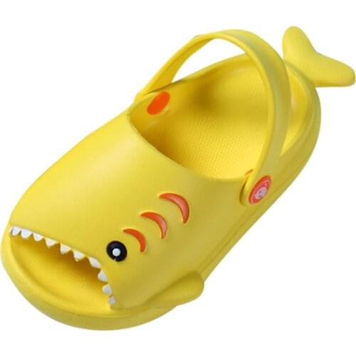 Toddler Kids Solid Color Shoe Baby Boys Girls Cartoon 3d Cute Shark Non-slip Slippers Shoe Beach Flat Anti-slip Cute Kid Sandals