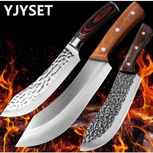 Butcher Knife Stainless Steel Vegetables Meat Chopping Knife Razor Sharp Cleaver Kitchen Knife Comfortable Handle Chef Knife