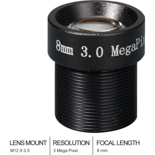 Witrue HD CCTV Lens 3MP 8MM M12*0.5 Mount 1/2.7 F1.8 43.5 degree for Security CCTV Cameras