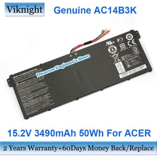 Genuine AC14B3K 15.2V 14.4V Laptop Battery For ACER Aspire AC14B18J AC14B8K KT.0040G.004 KT0030G.004 KT0030G004 KT0040G004