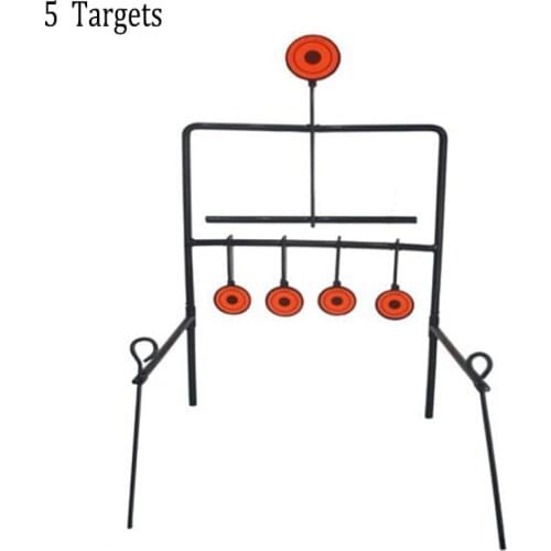 Paintball 5 Plates Shooting Targets Self Resetting Metal Steel BB Airsoft Gun Spinner Target Training Hunting Accessories