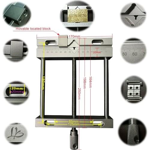 Aluminium Alloy Flat Tongs Vice 164mm CNC Machine Bench Vise Fixture Flat Tongs Screw Precision Parallel-jaw Vice Plain Vise QGG