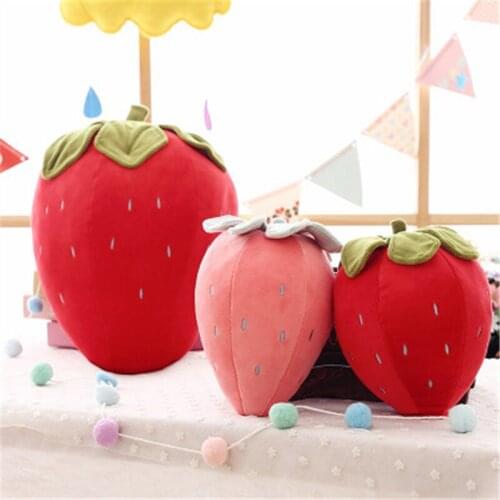 Creative Simulation Strawberry Fruit Plush Pillow Stuffed Plush Toys for Kids Girls Baby Funny Gift Sofa Seat Cushion Sale