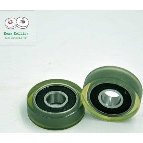 10*32*10 High wear-resistance \ silent polyurethane material rubber coated bearing 6201RS bore 10mm,roller diameter 32mm