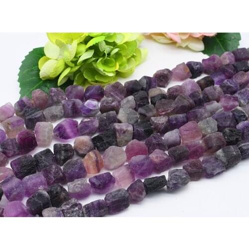 11-13x15-18mm Purple Crystal Fluorite Spacer Beads Stone Beads For DIY Necklace Jewelry Making 15" Free Shipping