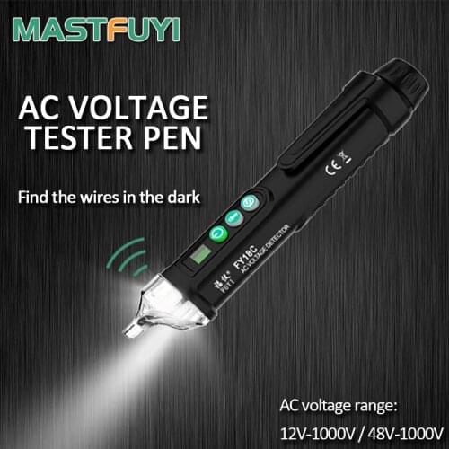 Mastfuyi FY18C New 12-1000V AC Voltage Detectors Non-Contact Tester Pen Voltage Tester Meter Volt Current Electric Test Pencil