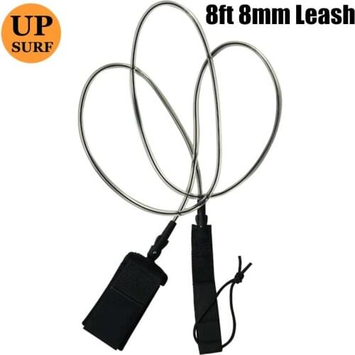 SUP surf leash Laisse Surf Neoprene Leash 8ft 8mm transparent clear/blue/black Surfboard Leash Stand up paddle board leash