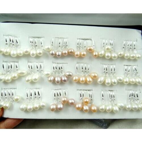 Natural Pearl Earrings Natural Freshwater Pearl Jewelry Earrings Female R63