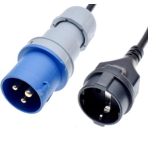 IEC316P6 Plug to EU Schuko Power Cord, Industrial Heavy Duty Extension Cable H05VV-F 1.5mm Gauge,Convert the 316C6 to EU CEE7/3