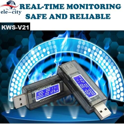 KWS-V21 USB Detector Current Voltage Volt-meter Mobile Power USB Charger amp DC Digital Power Capacity Test-er Meter test