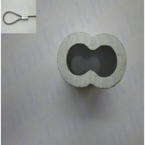 HQ BF01 Thicken Aluminium 8 Shape Double Holes Wire Rope Ferrule Sleeve Wire Rope Clip Clamp (For 0.5-10MM Wire Rope Cable)