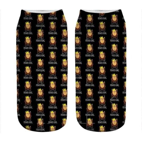 Womens socks kawaii Funny Potato King gift Printed Socks Woman harajuku Happy Funny Novelty cute girl gift Socks for women