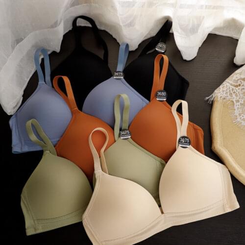 2021 Women Seamless Bra Soft Wireless Sexy Lingerie Fashion Adjusted Bras Female A B Cup Bralette Push Up Underwear