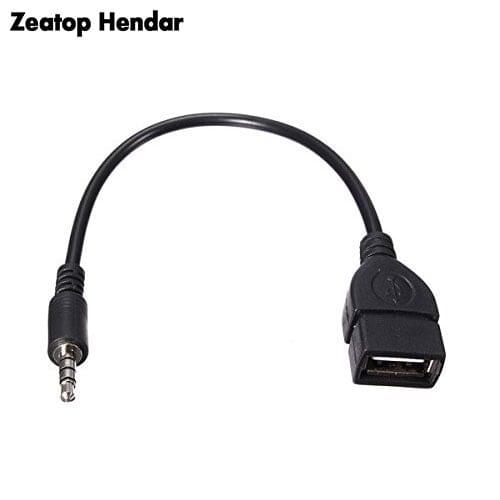 1Pcs Black 3.5mm to USB Female Adapter Audio Aux Jack Male Cable Connector
