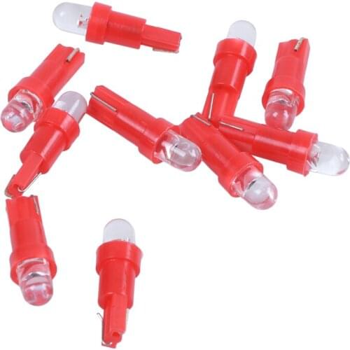 10 x DC 12V LED Red Bulb Dashboard T5 Lamp For Automotive