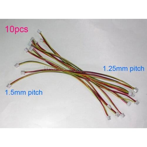 10pcs) 3PIN wires for CCTV cameras accessory 1.5mm TO 1.25mm (connector) yellow black red wires about 15cm length