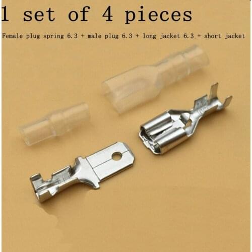 100 sets 6.3 Interlocking inserts Transparent insulation sheathed male and female pairs of plug terminals Motorcycle horns