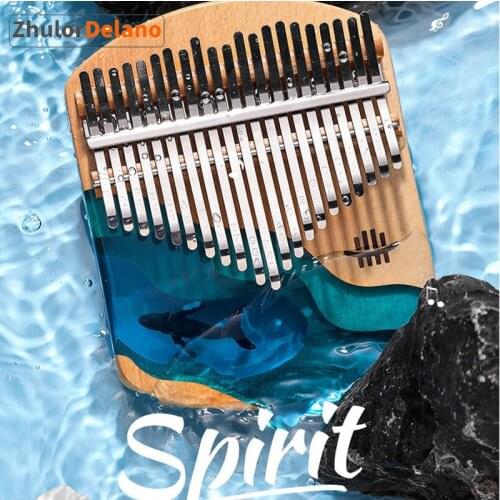 21 Keys Ocean Kalimba Blue Whale Beech Wood Thumb Finger Piano Hammer English User Manual 21 Keys Kalimba Musical Instrument