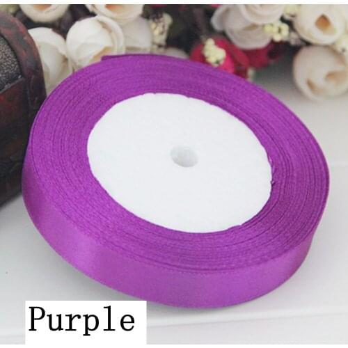 25 Yards 22M Pick Size 6/10/15/20/25/40/50mm Purple Color Pretty Silk Satin Organza Polyester Ribbon For DIY Wedding Decoration