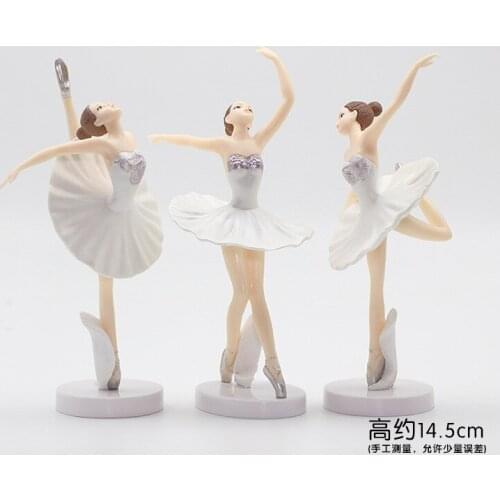 3Pcs Ballet Girls Cake Topper Dancing Girl Doll Decor Wedding Birthday Cake Decor Baby Girl 1st Favor Happy Birthday Party Decor