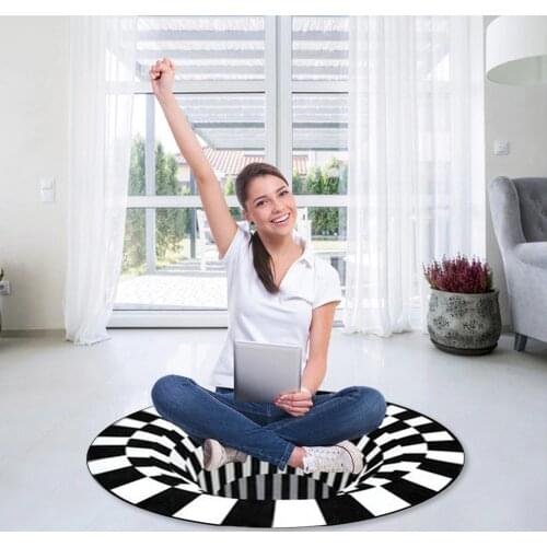 3D Vortex Visual Illusion Rug Print Optical Illusion Areas Rug Carpet Floor Pad Non-slip Doormat Blanket For Home Decor