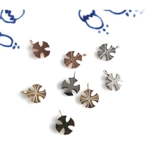 4 pcs/lot stainless steel gold color plated cross charm rose gold platinum loose beads jewelry making DIY for women
