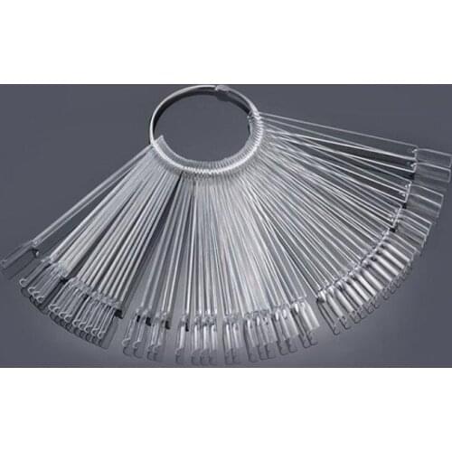 Fake nails 50 Pcs Nail Polish Gel Color Palette Card Display Shelf Practice Training Fan Shaped Showing Sticks Manicure Tool