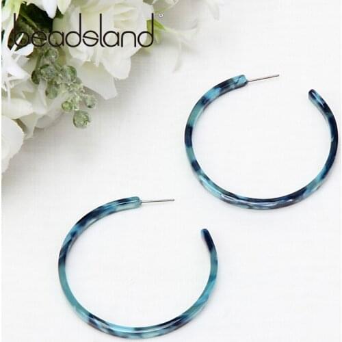 Beadsland Acetic Acrylic Hoop Earrings C Shape Design Fashion Vintage For Women Girls Dancing Party Hot Sell Gift 40022