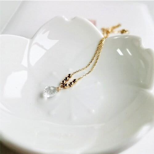 DAIMI 5-6mm White Crystal Pendant Necklace 925 Sterling Silver Gemstones Pendant For Women