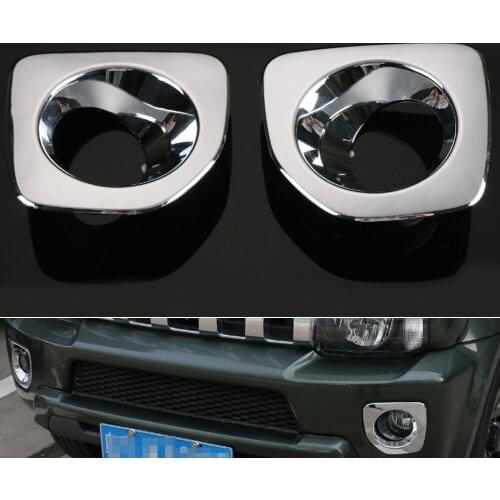 For Suzuki Jimny 2012-2016 Car Front Fog Light Lamp Cover Trim Decor Frame Exterior Car-Styling ABS Chrome Mouldings Car-covers