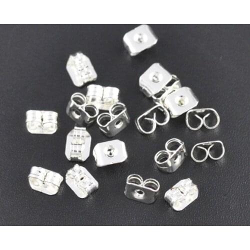 DoreenBeads Retail Silver color Ear Nut Clutch Earring Post Backs 5x4mm,sold per pack of 500
