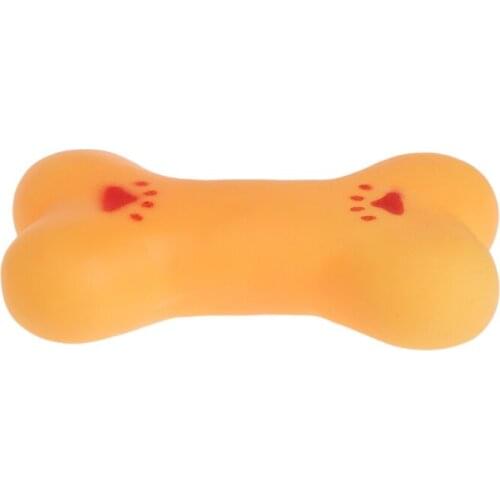 Pet Toys Bite Chew Squeaky Bone Dogs Cats Puppy Small Soft Rubber Teeth Training