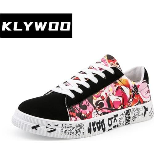 KLYWOO Casual Men Vulcanized Shoes Sneakers Lace-Up Colorful Camouflage Canvas Sport Graffiti board Shoes Zapatillas Hombre