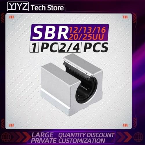 Free shipping 1PC 2PCS 4PCS SBR12/13/16/20/25UU linear Ball Bearing Block open type CNC Router SBR linear guide Pressure plate