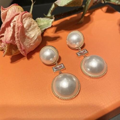 Lmitation pearl Water Baroque Pearl Earrings For Women Big Pearl Earrings Luxury Fine Jewelry
